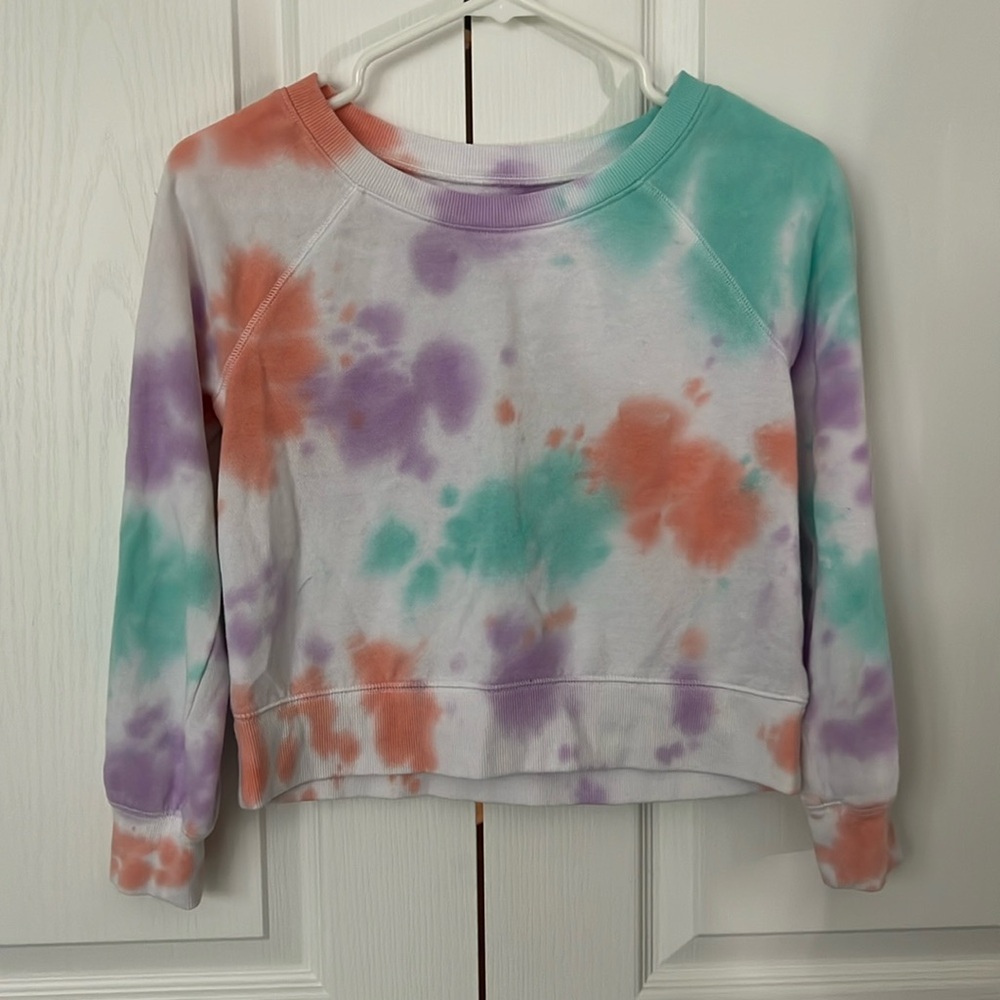 Girls tie-dye crop sweatshirt
